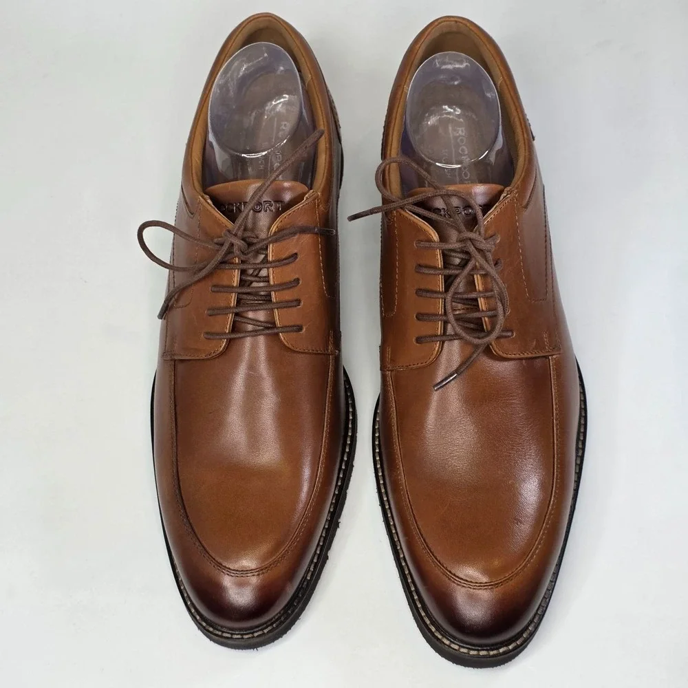 Rockport Floran Dress Shoes Men's Size 13 Brown Leather Oxford Lace Up Classic